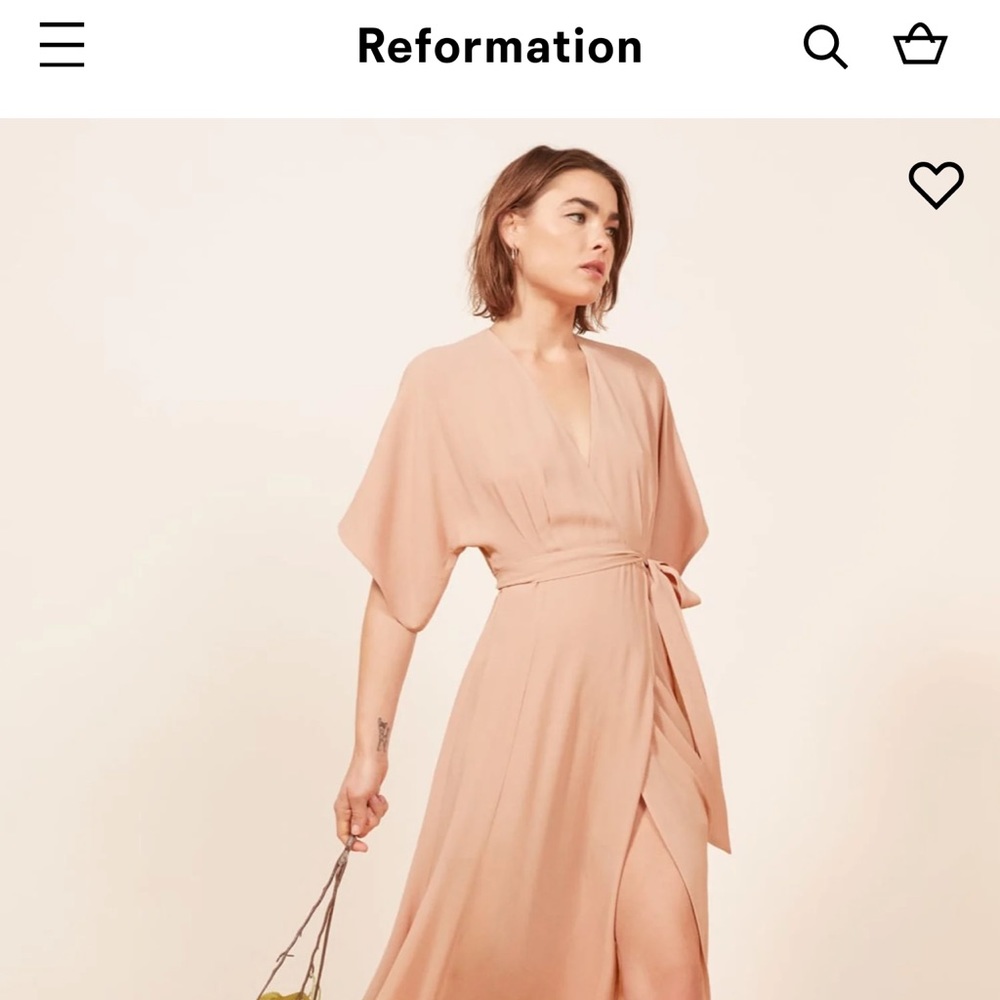 NWT Reformation Winslow Gown XL blush